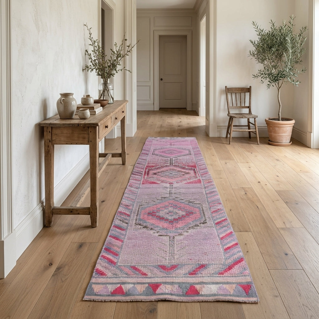 Oriental pattern on the Sevdayar vintage runner rug – handmade in Anatolia, Turkey