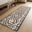 Ikat pattern on the Selensu vintage kilim runner rug – handwoven flatweave in Anatolia, Turkey
