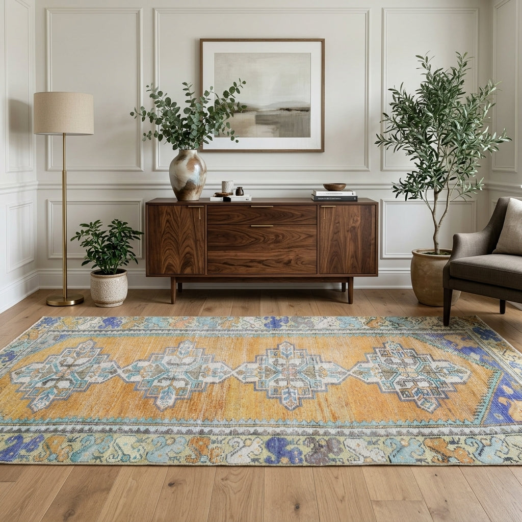 Oriental pattern on the Phemepetra vintage runner rug – handmade in Anatolia, Turkey