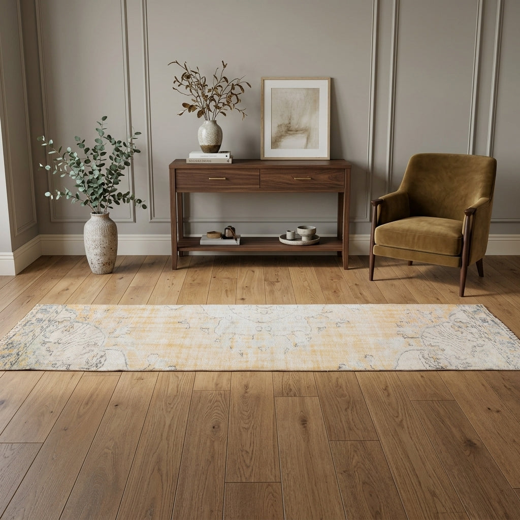 Floral pattern on the Phaenolyra vintage runner rug – handmade in Anatolia, Turkey