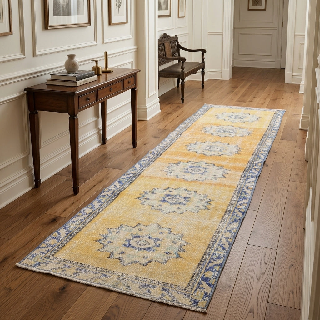 Oriental pattern on the Petraea vintage runner rug – handmade in Anatolia, Turkey