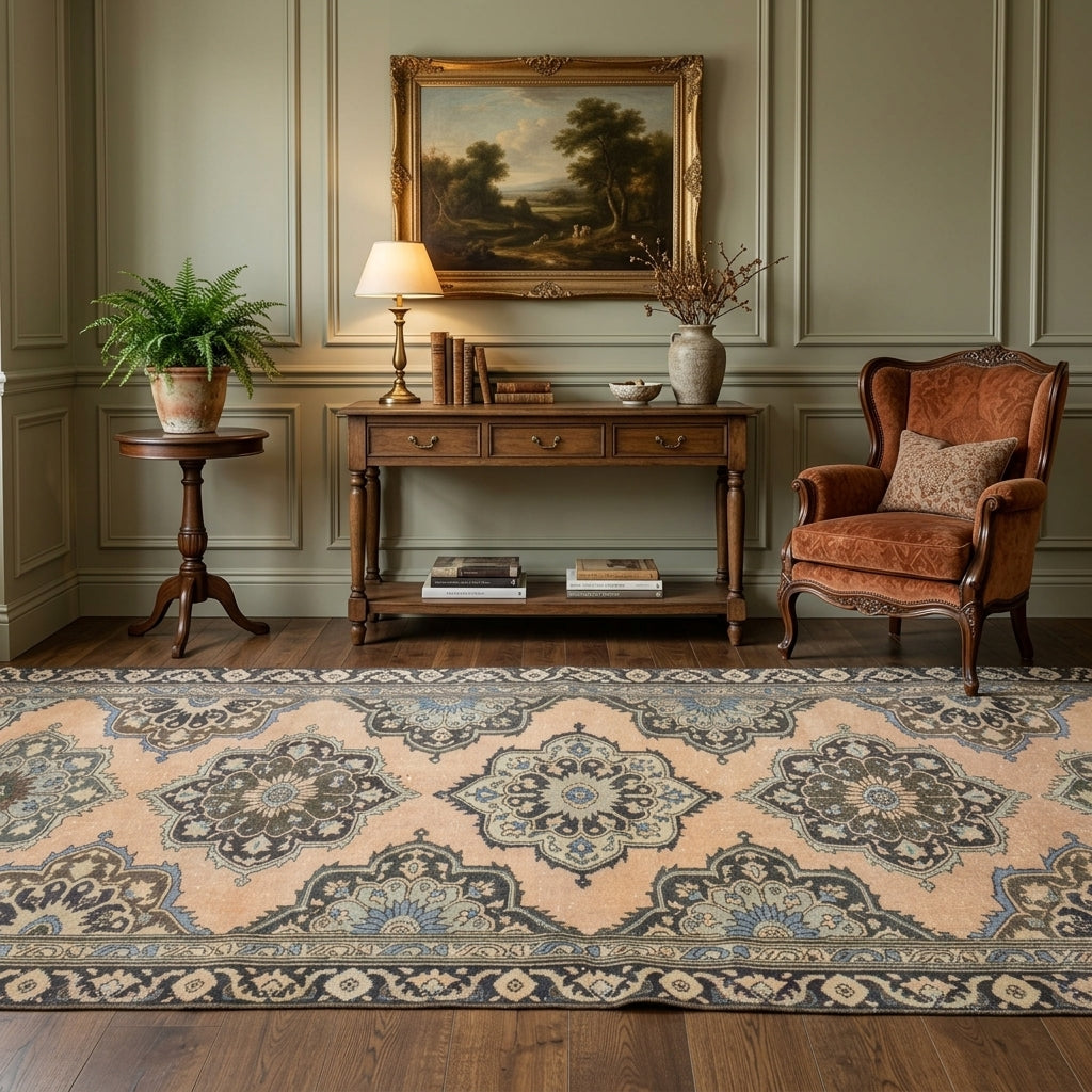 Oriental pattern on the Peripeyker vintage runner rug – handmade in Anatolia, Turkey