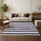 Striped pattern on the Behice vintage kilim rug – handwoven flatweave in Anatolia, Turkey