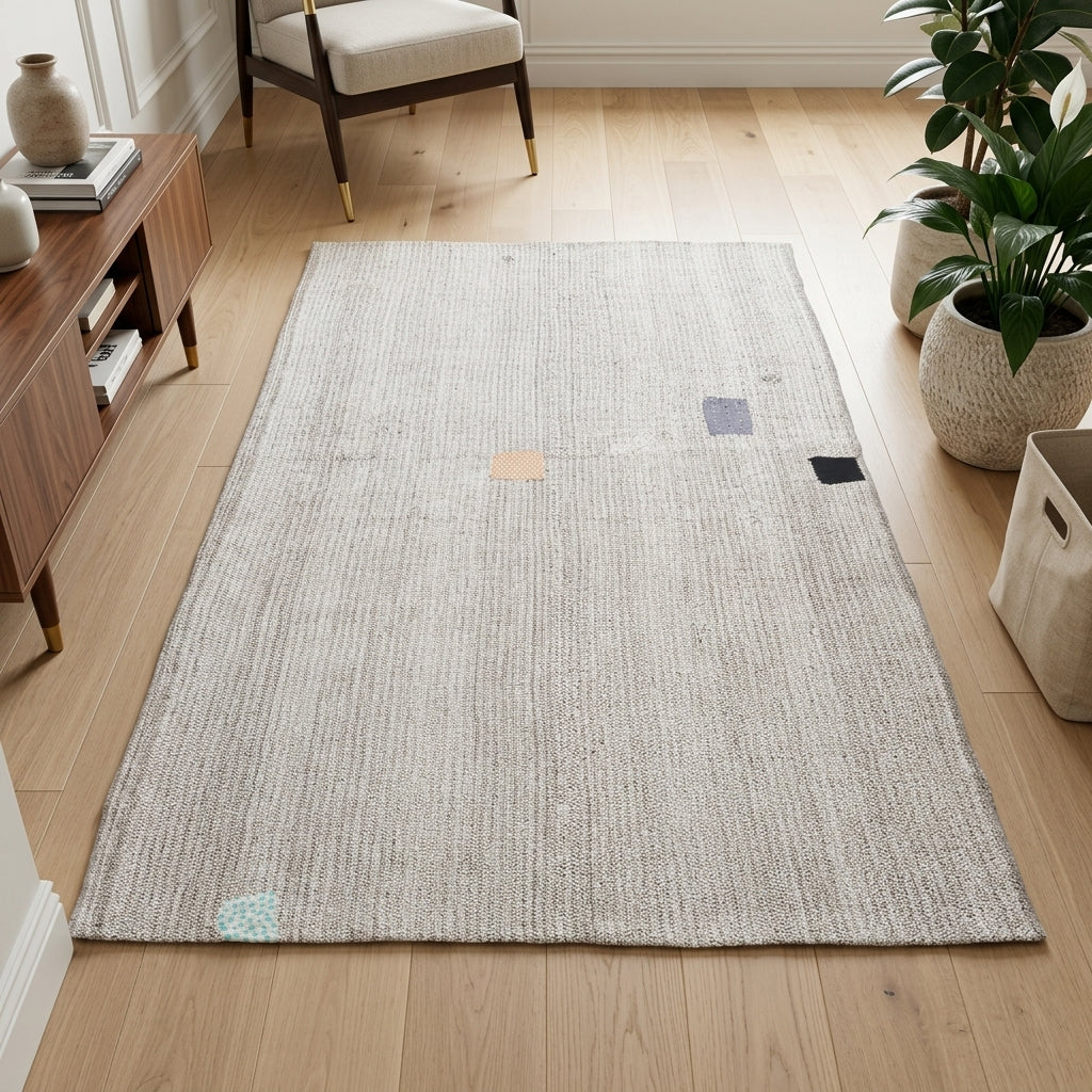 Solid pattern on the Argyromeda vintage kilim rug – handwoven flatweave in Anatolia, Turkey