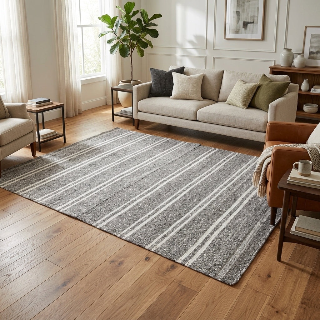 Striped pattern on the Ardicara vintage kilim rug – handwoven flatweave in Anatolia, Turkey
