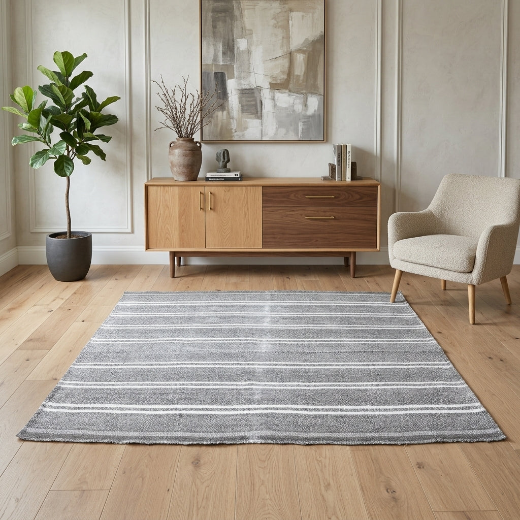 Striped pattern on the Ardicara vintage kilim rug – handwoven flatweave in Anatolia, Turkey