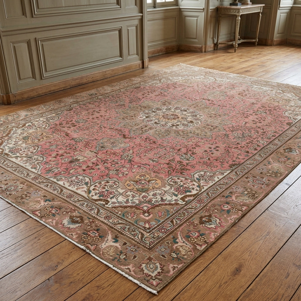 Oriental pattern on the Philochoria vintage area rug – handmade in the Persian region