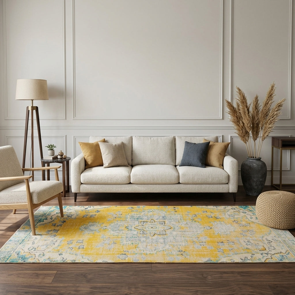Oriental pattern on the Sitarekusa vintage area rug – handmade in Anatolia, Turkey