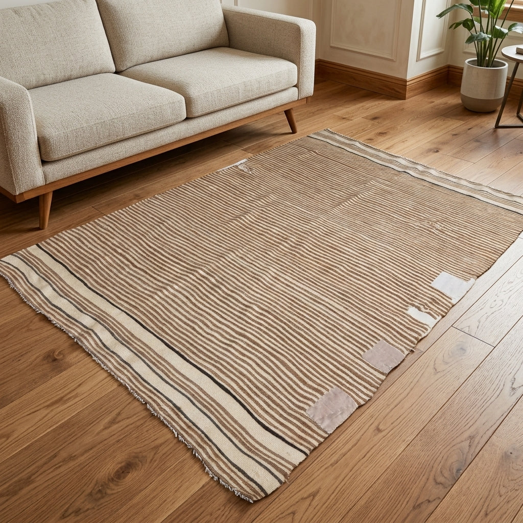 Striped pattern on the Aglaocharis vintage kilim rug – handwoven flatweave in Anatolia, Turkey