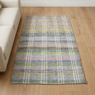 Checkered pattern on the Zulalcihan vintage kilim rug – handwoven flatweave in Anatolia, Turkey