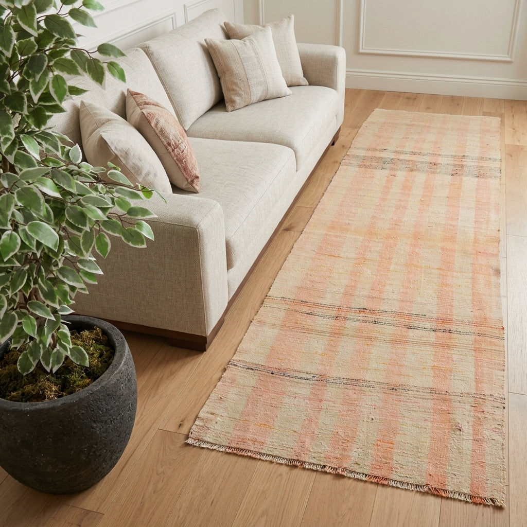 Pattern on the Nazkusa vintage kilim runner rug – handwoven flatweave in Anatolia, Turkey