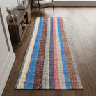 Striped pattern on the Nakssultan vintage kilim runner rug – handwoven flatweave in Anatolia, Turkey