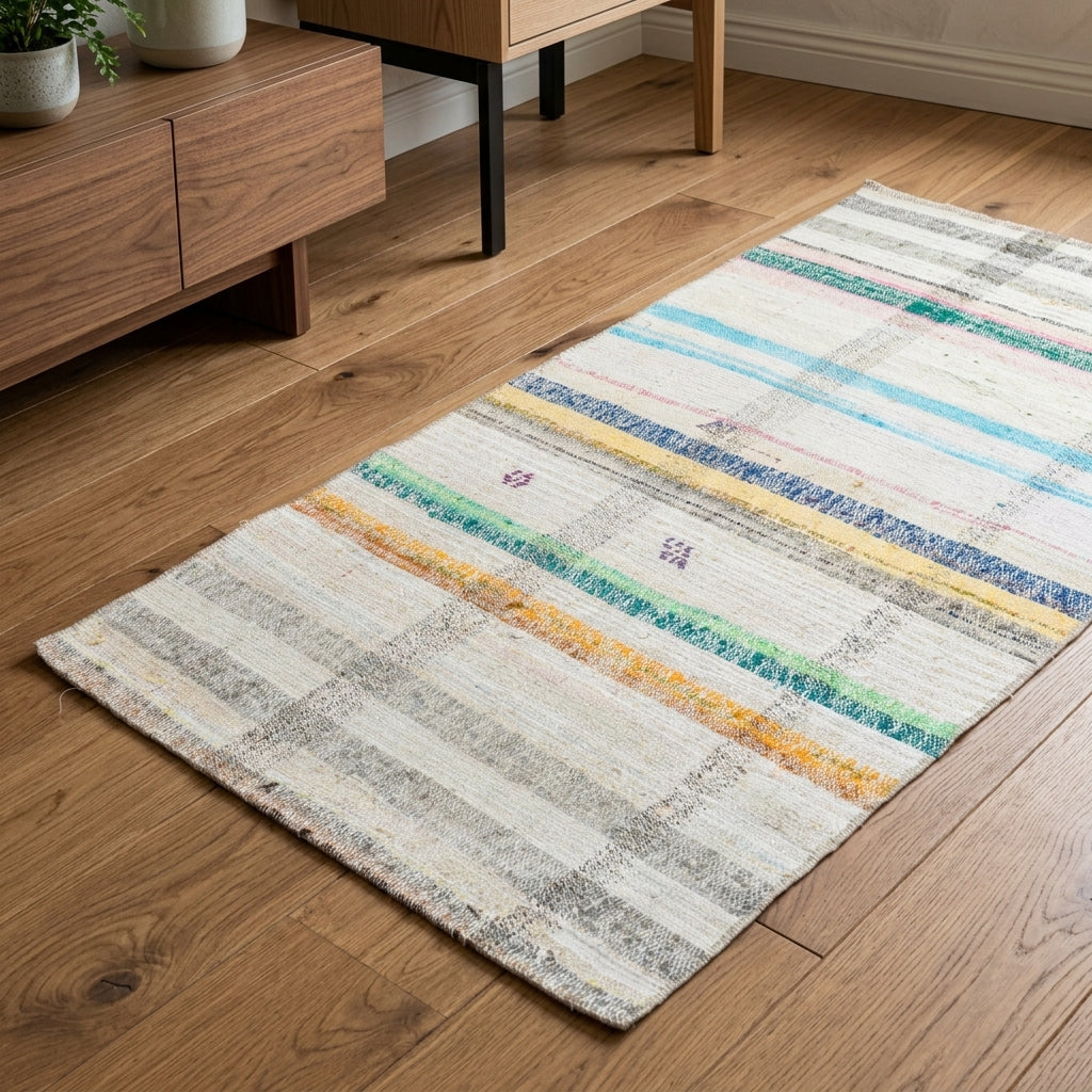 Pattern on the Mujgankusa vintage kilim runner rug – handwoven flatweave in Anatolia, Turkey