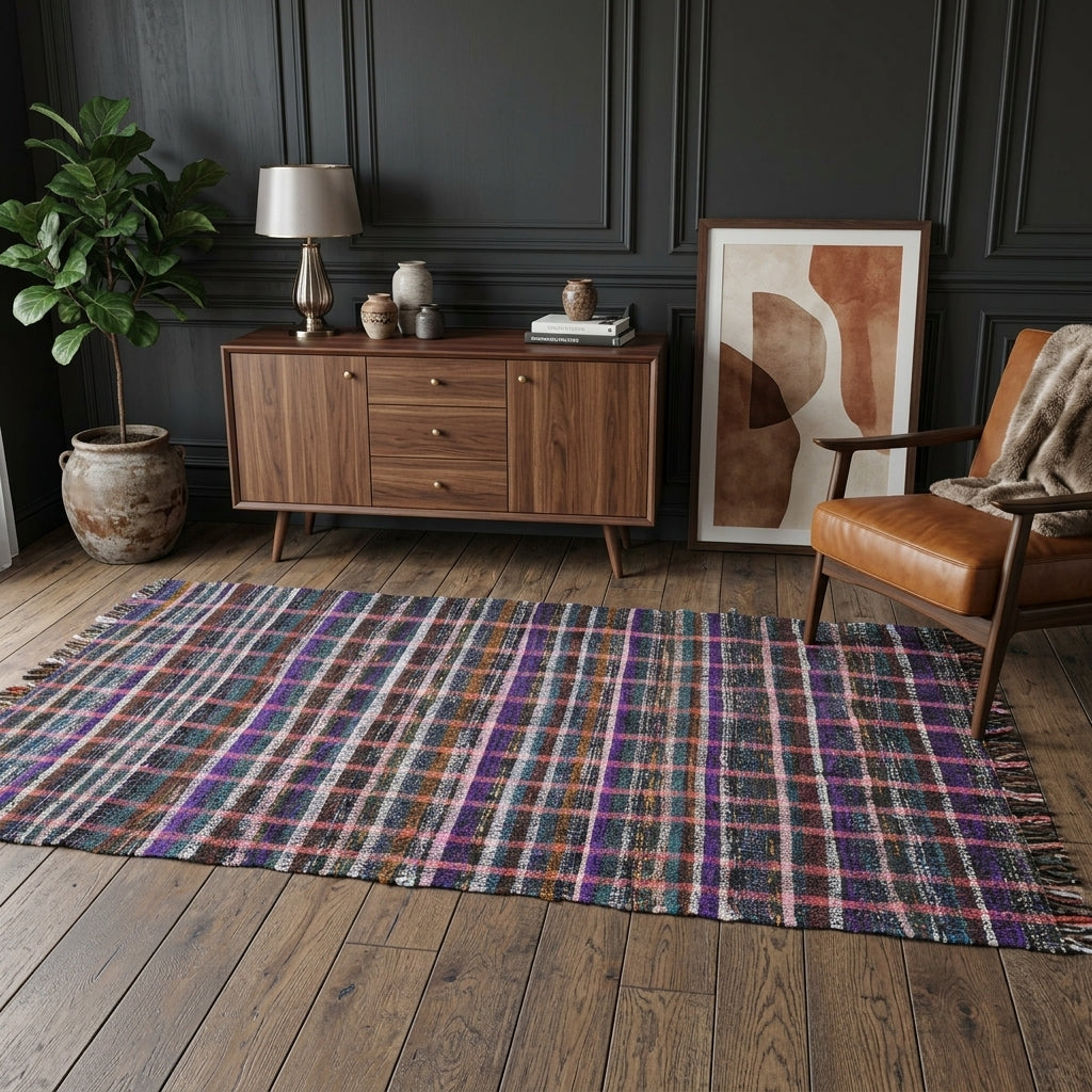Striped pattern on the Mercansultan vintage kilim runner rug – handwoven flatweave in Anatolia, Turkey