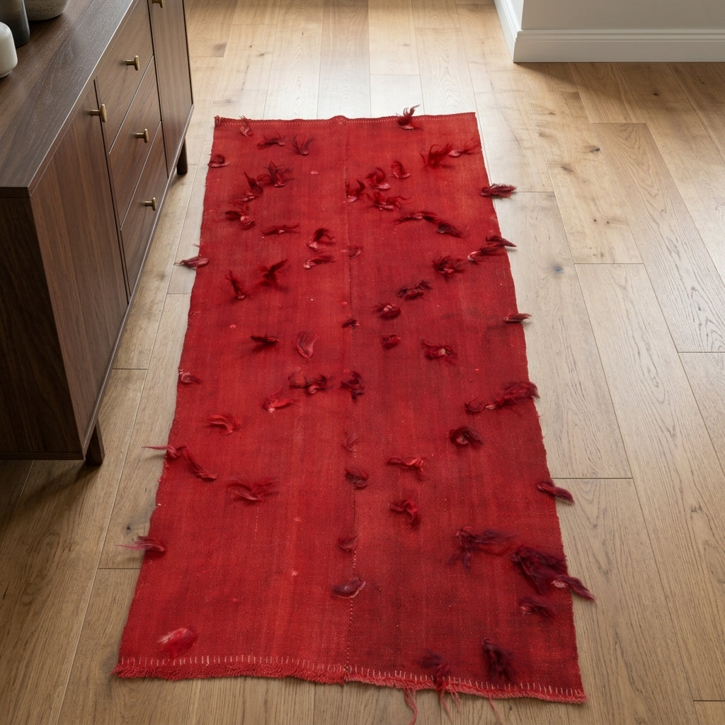 Solid pattern on the Ilginsever vintage kilim rug – handwoven flatweave in Anatolia, Turkey
