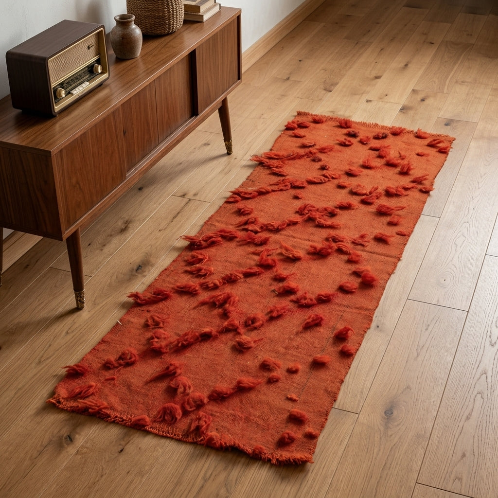 Solid pattern on the Kadiferuh vintage kilim runner rug – handwoven flatweave in Anatolia, Turkey