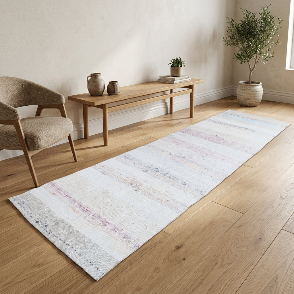 Striped pattern on the Hyperippe vintage kilim runner rug – handwoven flatweave in Anatolia, Turkey