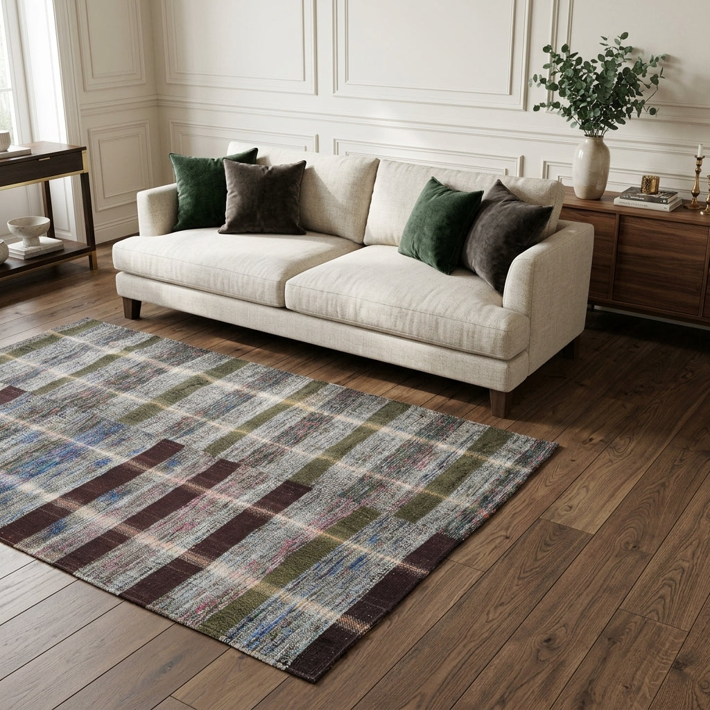 Striped pattern on the Vardisa vintage kilim rug – handwoven flatweave in Anatolia, Turkey