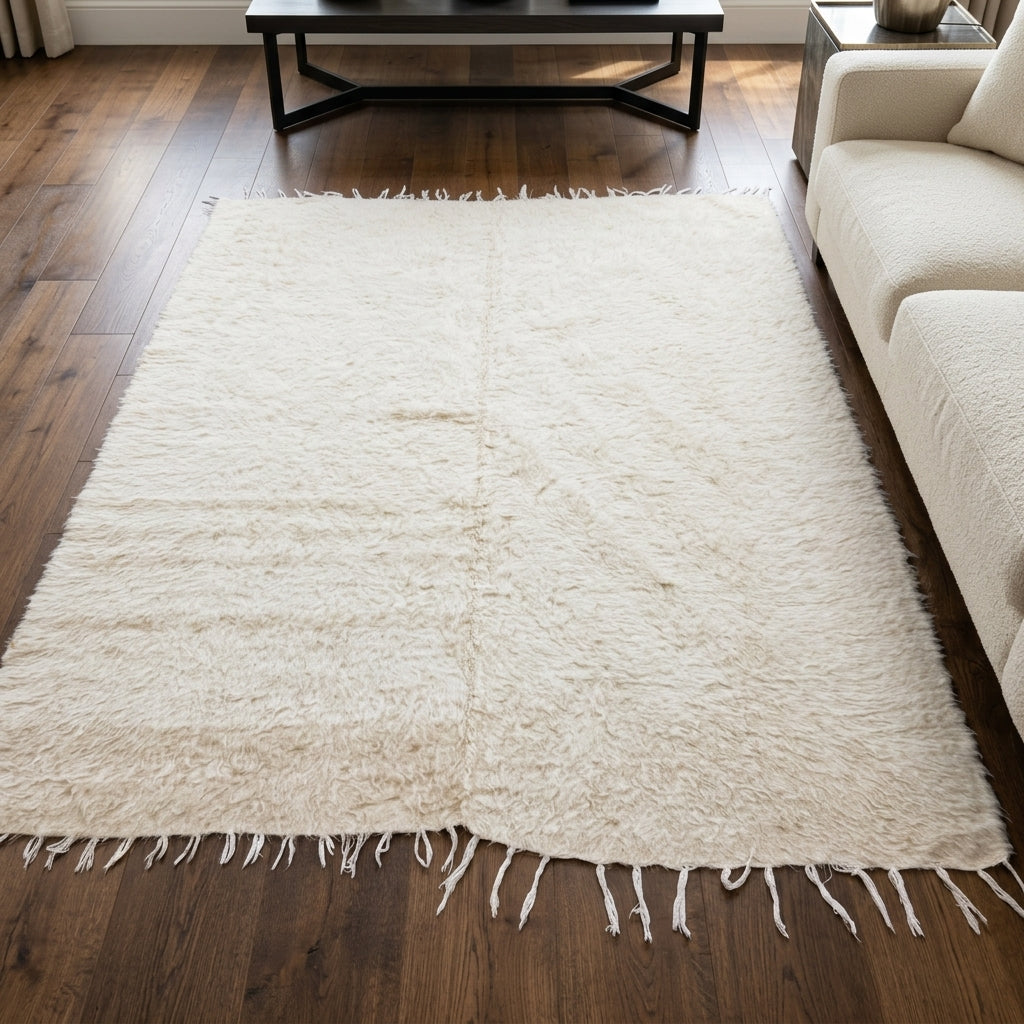 Ikat pattern on the Timoboule vintage kilim rug – handwoven flatweave in Anatolia, Turkey