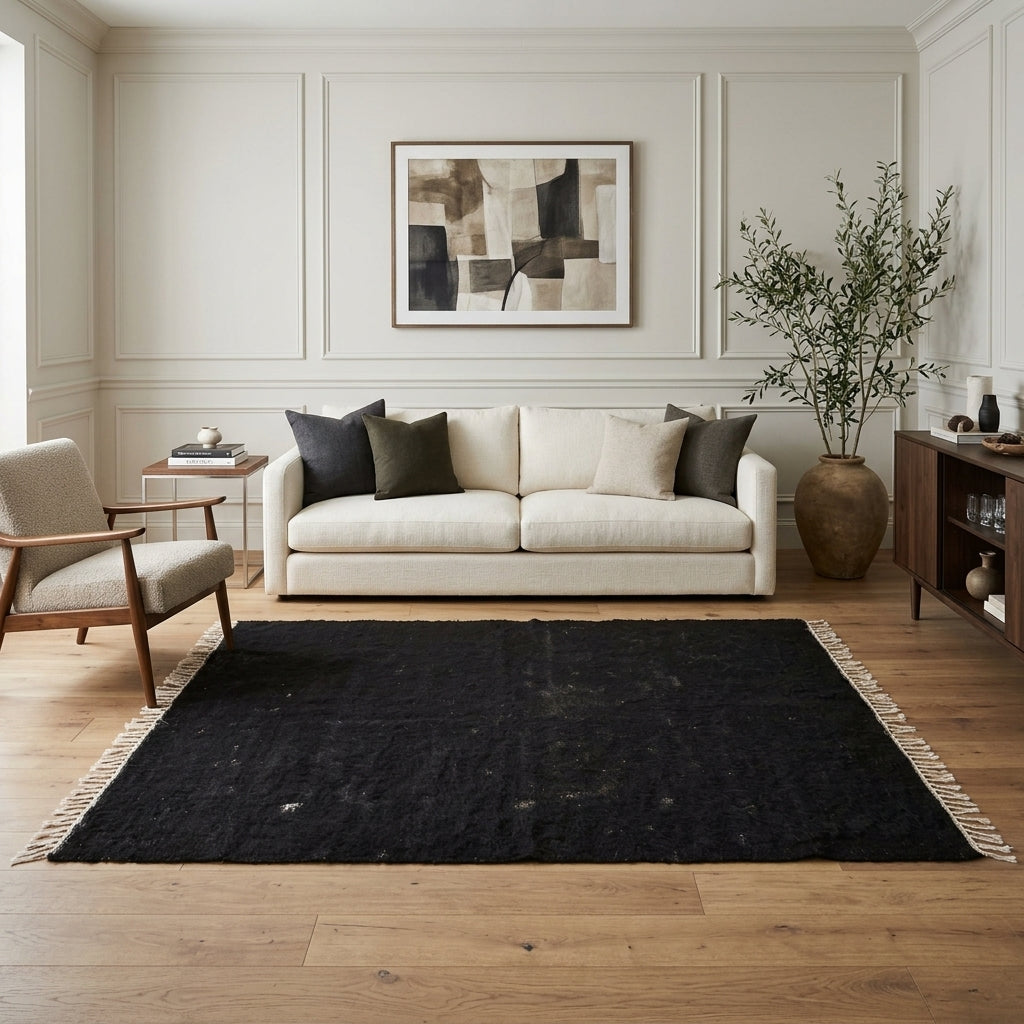 Solid pattern on the Theokleia vintage kilim rug – handwoven flatweave in Anatolia, Turkey