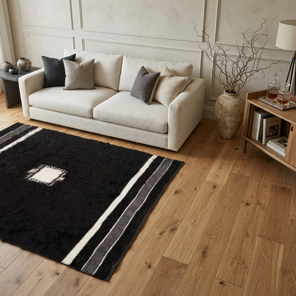Solid pattern on the Thalothaleia vintage kilim rug – handwoven flatweave in Anatolia, Turkey