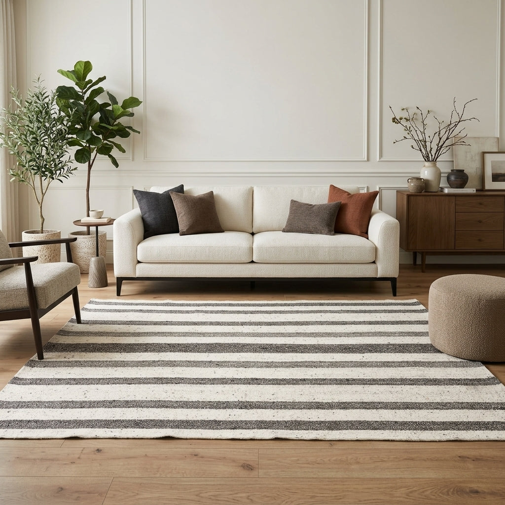 Striped pattern on the Syunik vintage kilim rug – handwoven flatweave in Anatolia, Turkey
