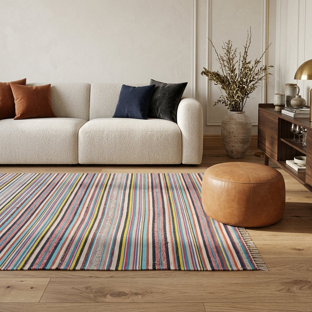 Ikat pattern on the Sultangul vintage kilim rug – handwoven flatweave in Anatolia, Turkey