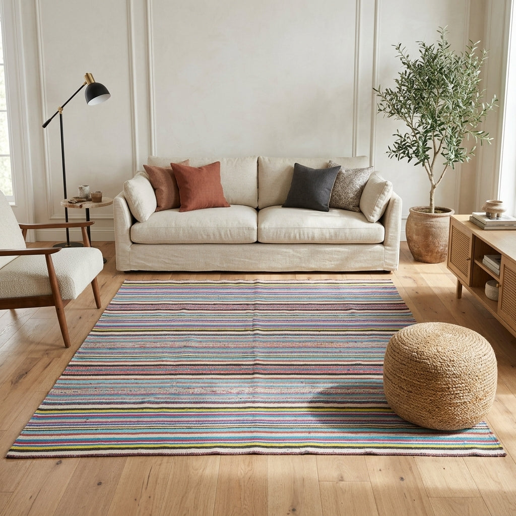 Ikat pattern on the Sultangul vintage kilim rug – handwoven flatweave in Anatolia, Turkey