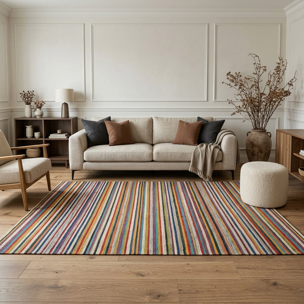 Striped pattern on the Sulehayat vintage kilim rug – handwoven flatweave in Anatolia, Turkey