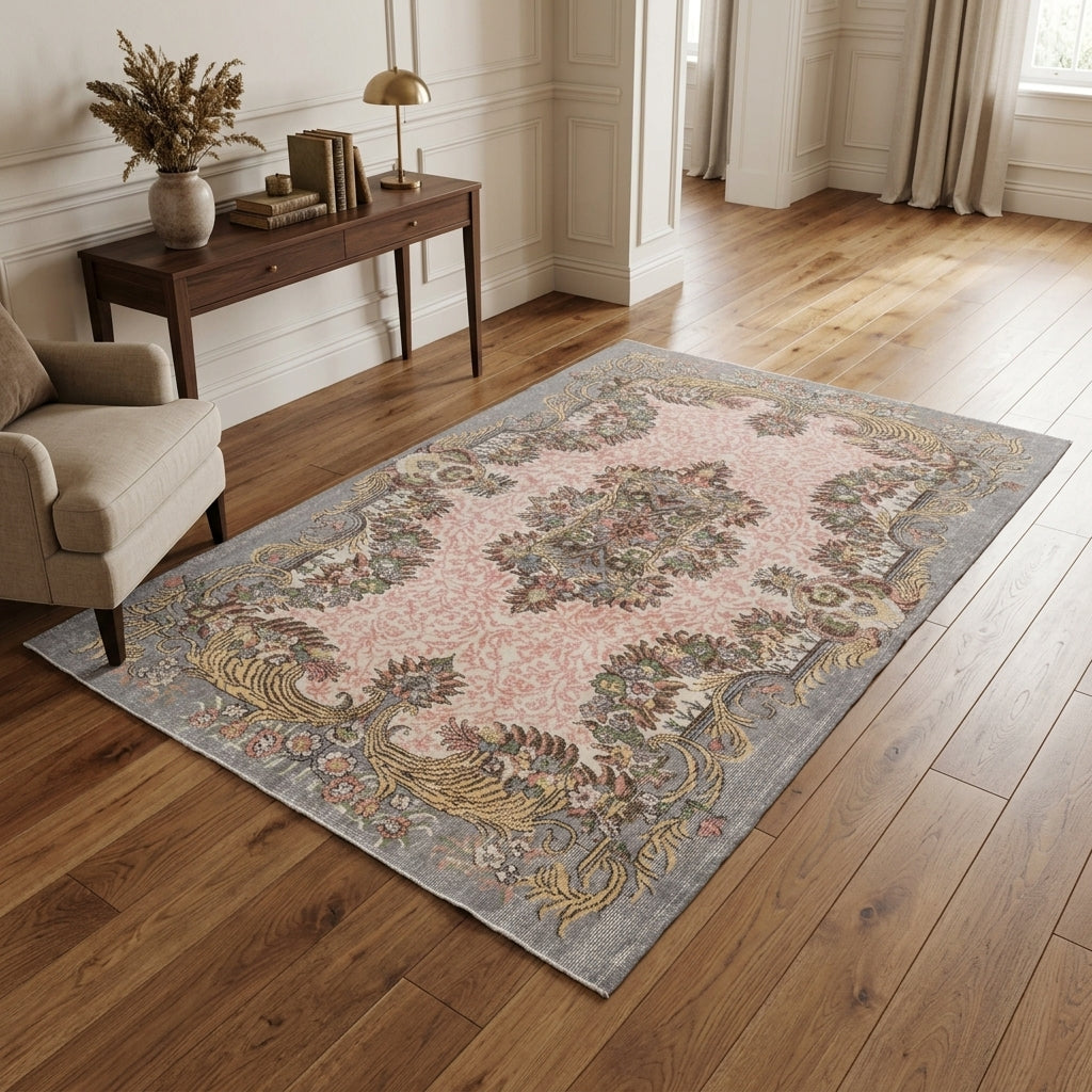 Oriental pattern on the Eleuthecharis vintage area rug – handmade in Anatolia, Turkey