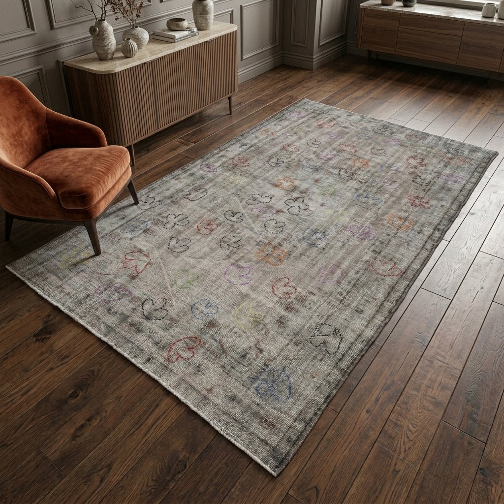 Oriental pattern on the Akikbike vintage area rug – handmade in the Persian region