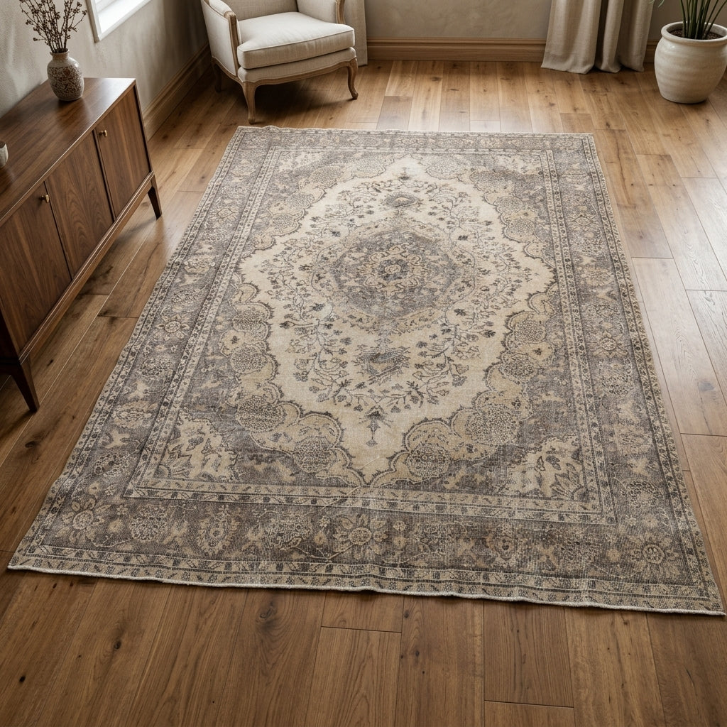 Oriental pattern on the Ceylansultan vintage area rug – handmade in Anatolia, Turkey
