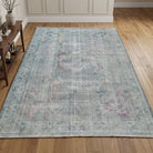 Oriental pattern on the Pervalale distressed vintage area rug – handmade in Anatolia, Turkey