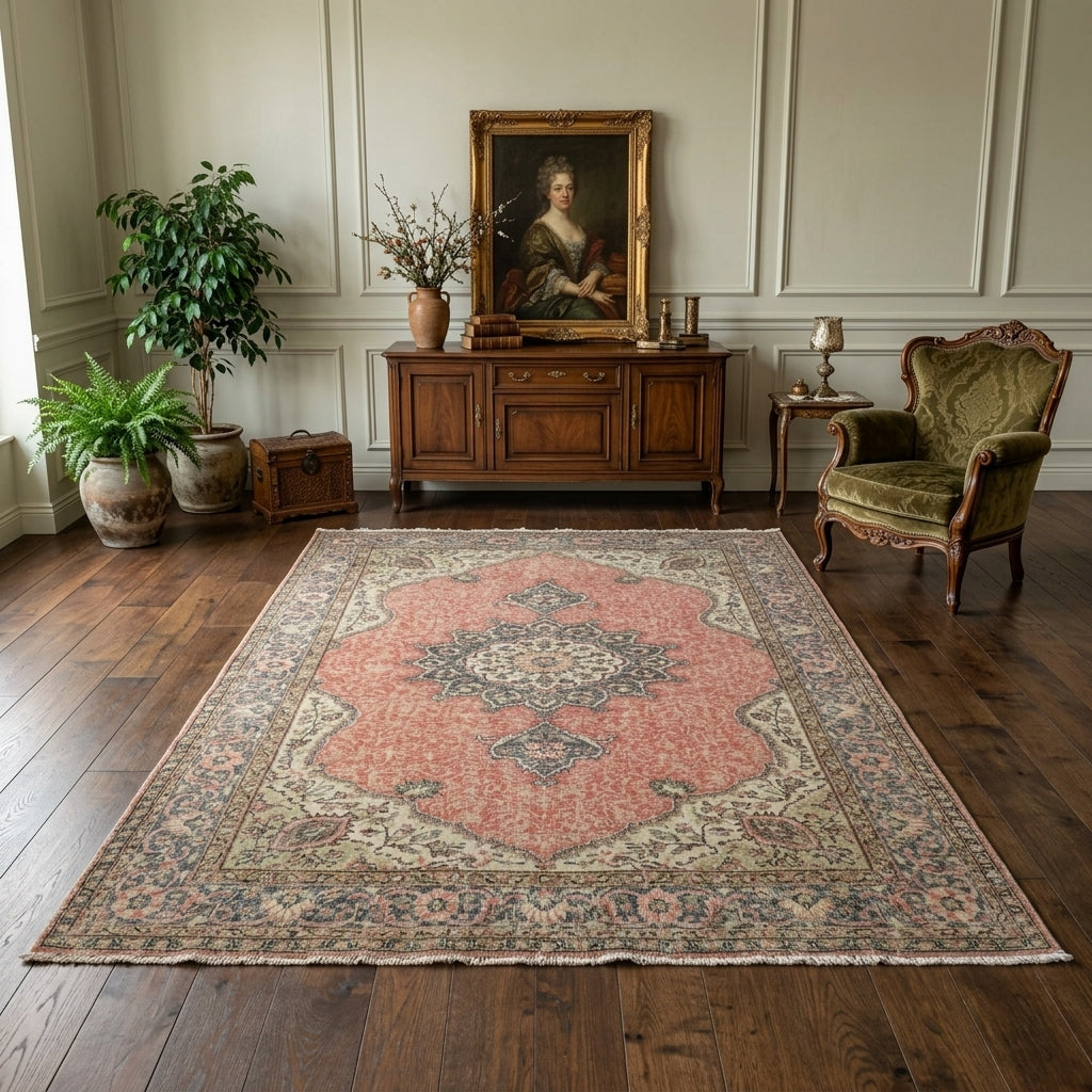 Oriental pattern on the Orithyia vintage area rug – handmade in the Persian region