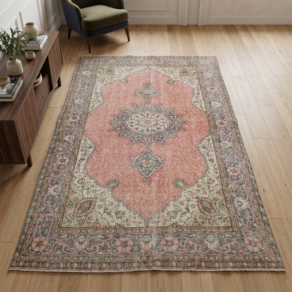 Oriental pattern on the Orithyia vintage area rug – handmade in the Persian region