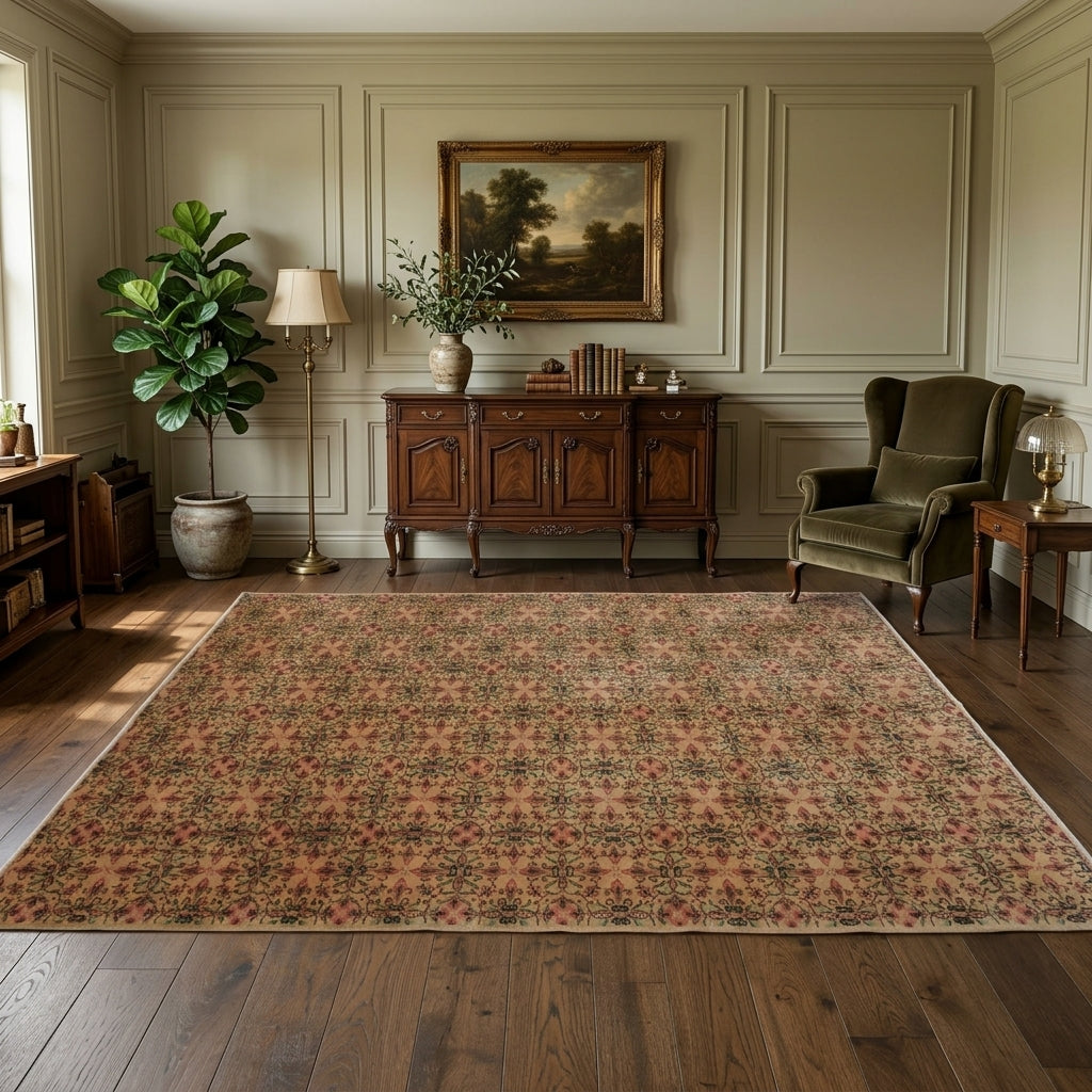 Ikat pattern on the Nilay vintage area rug – handmade in Anatolia, Turkey