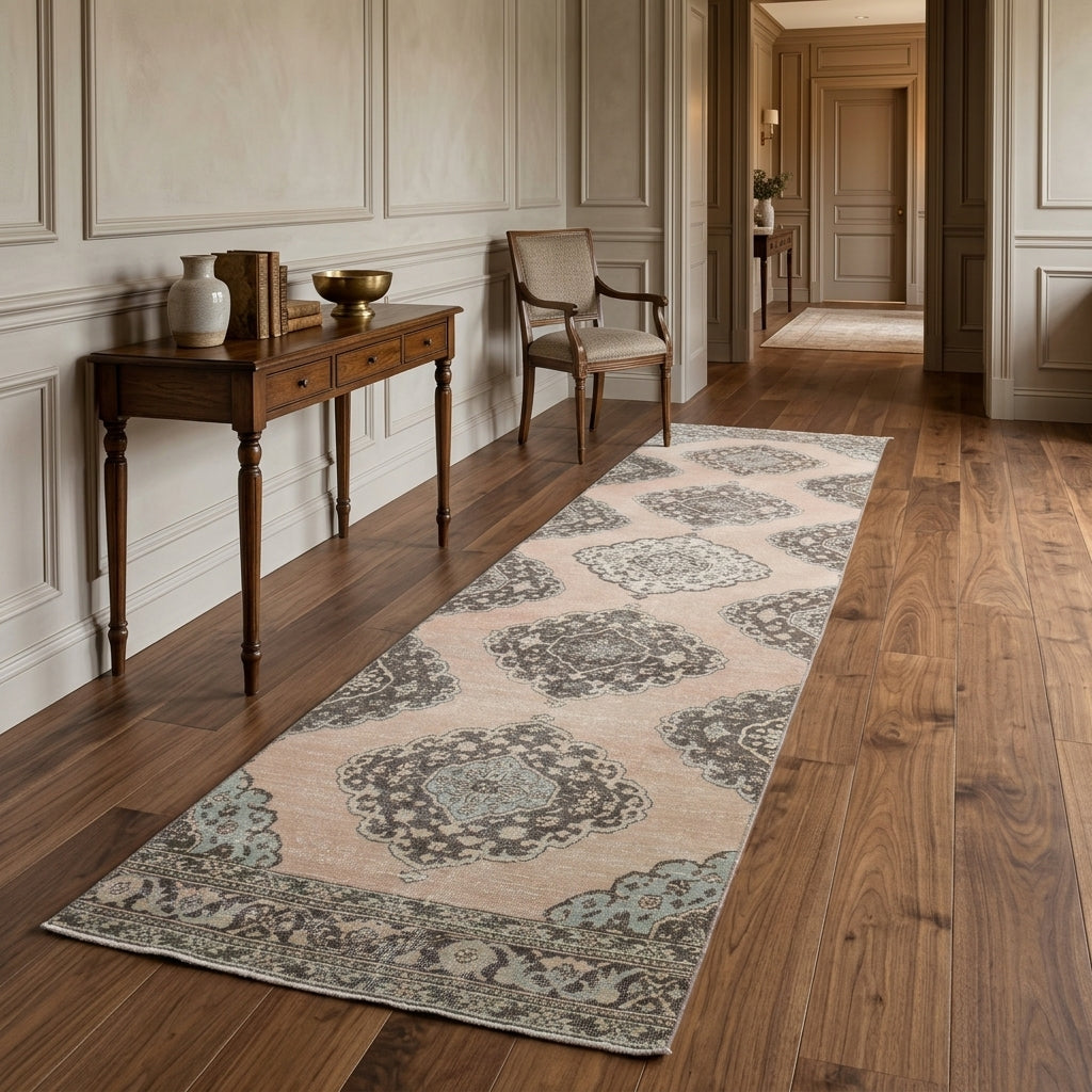 Ikat pattern on the Hemerochoria vintage runner rug – handmade in Anatolia, Turkey