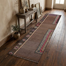 Ikat pattern on the Lysiphile vintage kilim runner rug – handwoven flatweave in Anatolia, Turkey