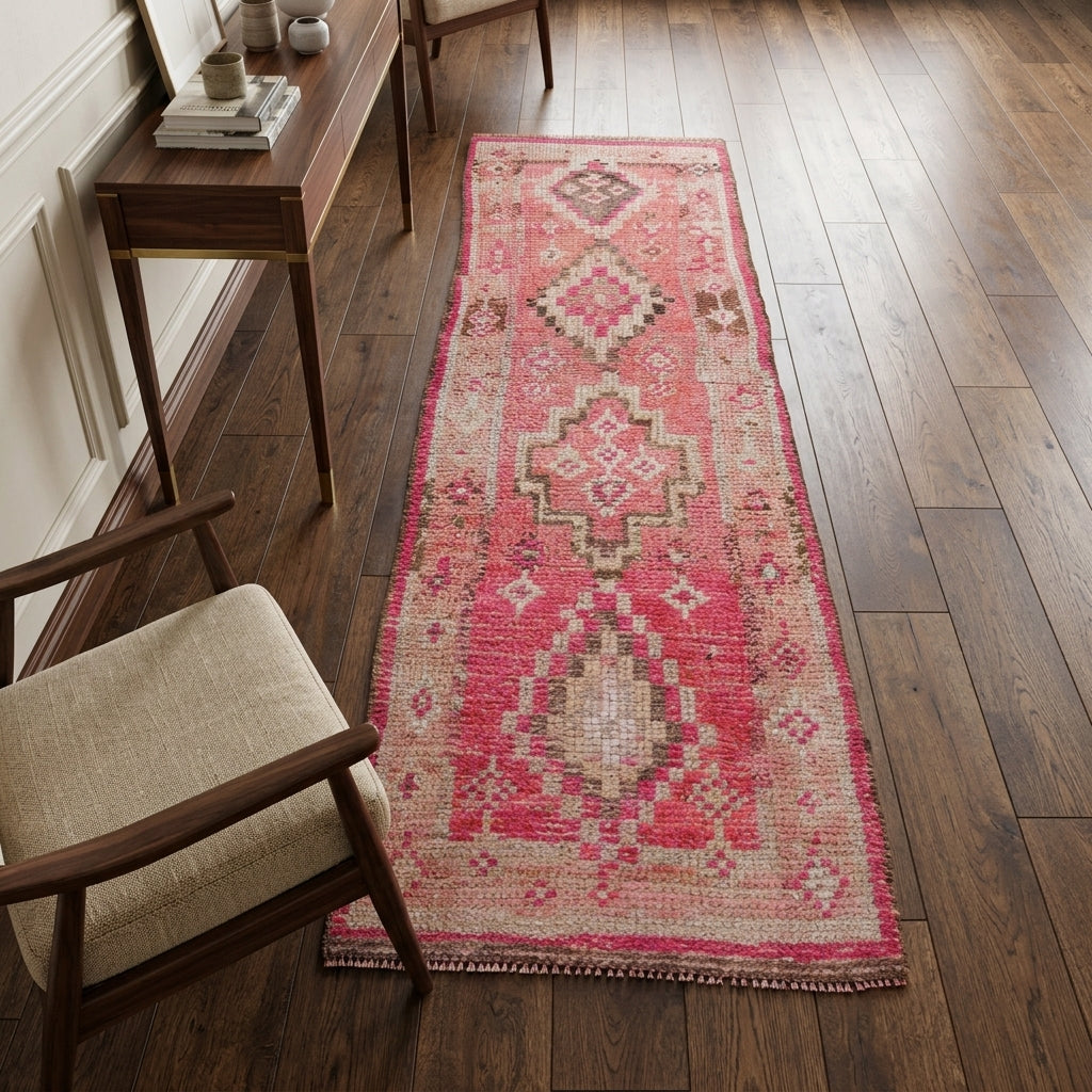 Oriental pattern on the Kumrupeyker vintage runner rug – handmade in Anatolia, Turkey