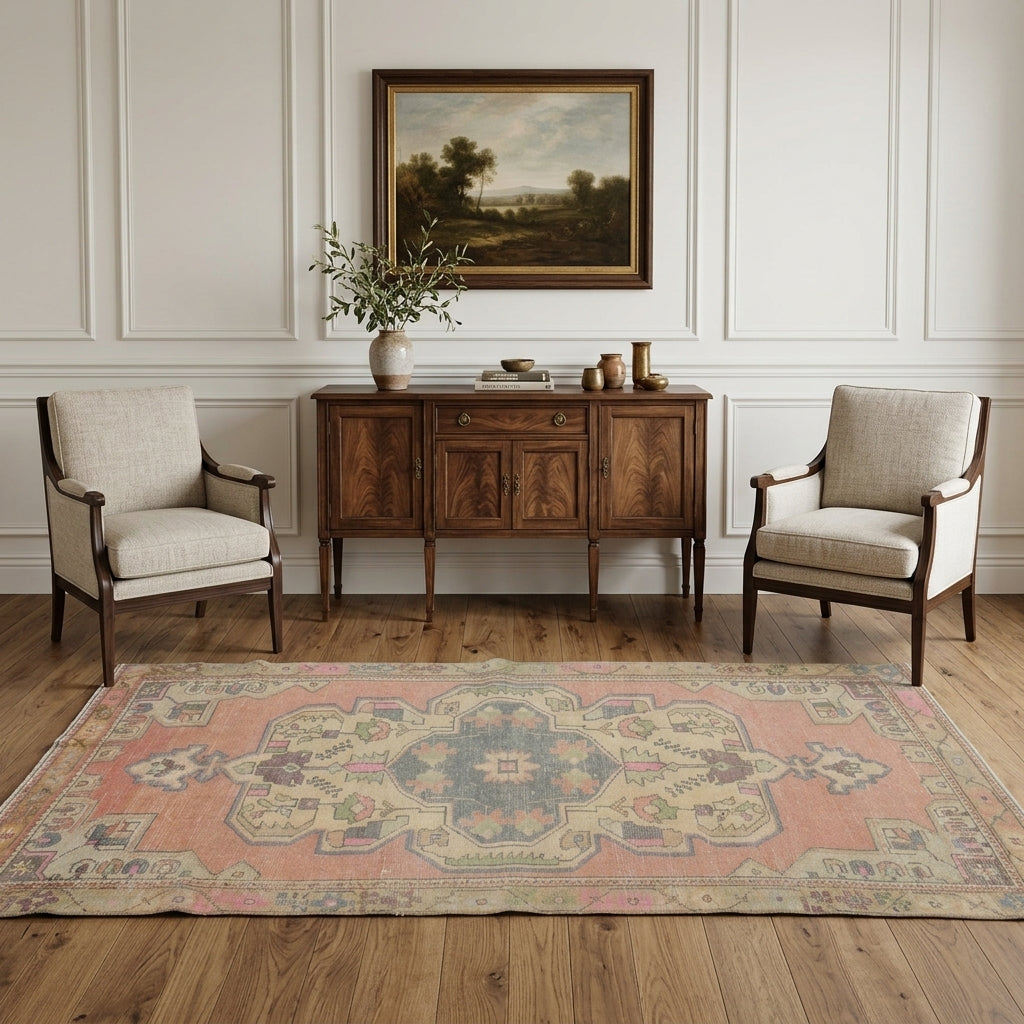 Oriental pattern on the Perinazsu vintage runner rug – handmade in Anatolia, Turkey