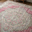 Oriental pattern on the Beroe antique washed vintage area rug – handmade in Anatolia, Turkey