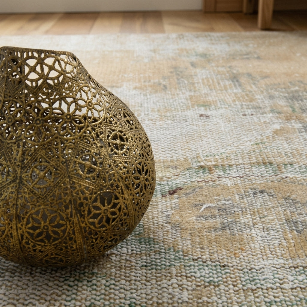 Oriental pattern on the Okeanophrosyne vintage area rug – handmade in Anatolia, Turkey