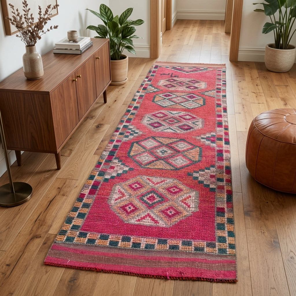 Oriental pattern on the Lutfiye vintage runner rug – handmade in Anatolia, Turkey