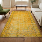 Oriental pattern on the Nasrin overdyed vintage area rug – handmade in Anatolia, Turkey