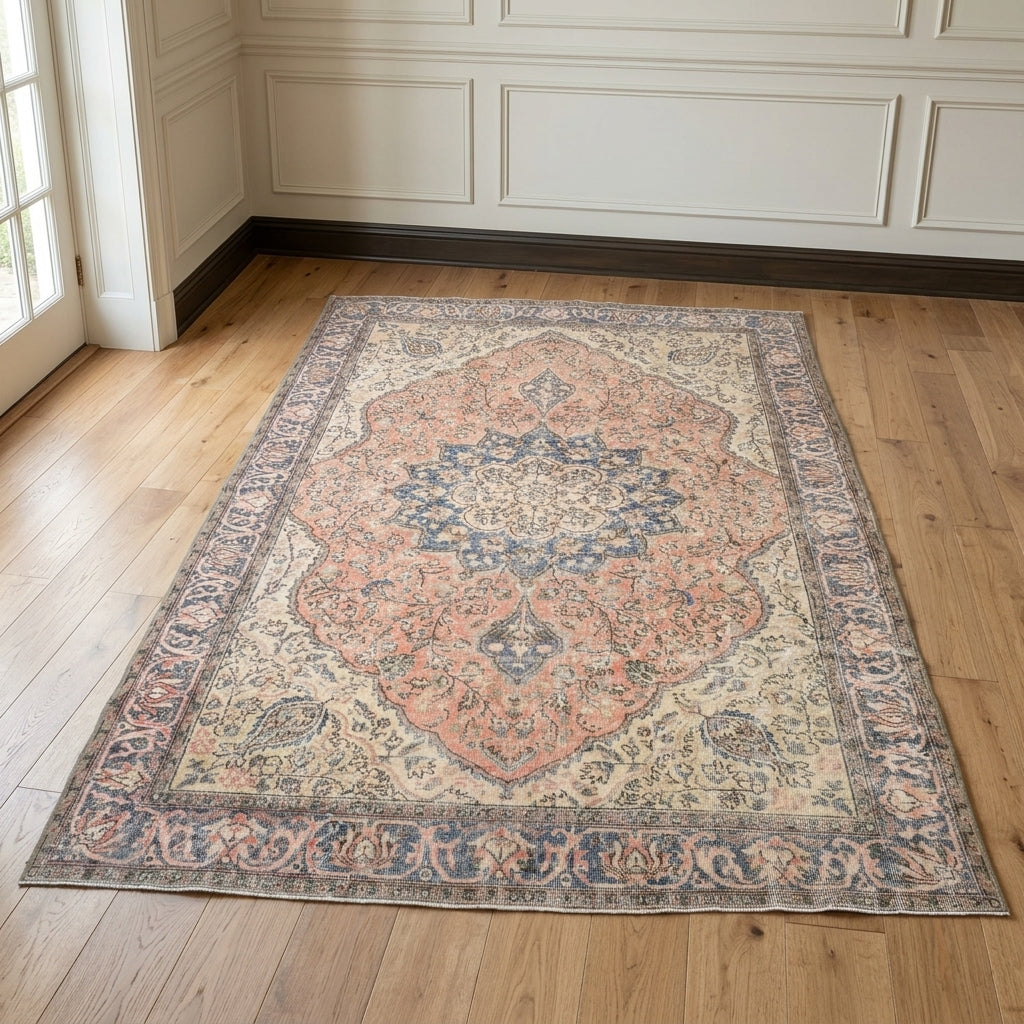 Oriental pattern on the Polynesia vintage area rug – handmade in the Persian region