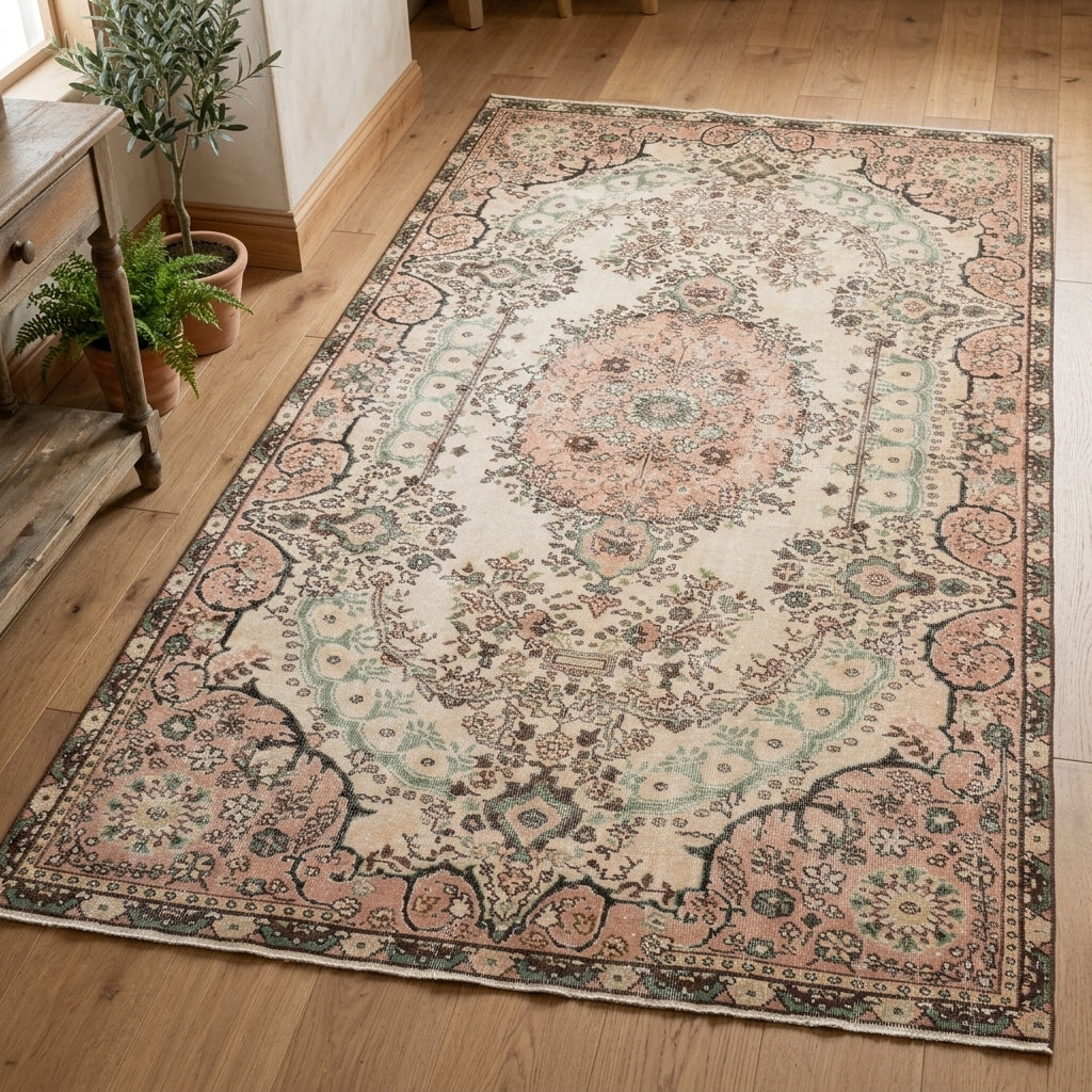Oriental pattern on the Refianaz vintage area rug – handmade in Anatolia, Turkey