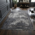 Floral pattern on the Selenbike distressed vintage area rug – handmade in Anatolia, Turkey
