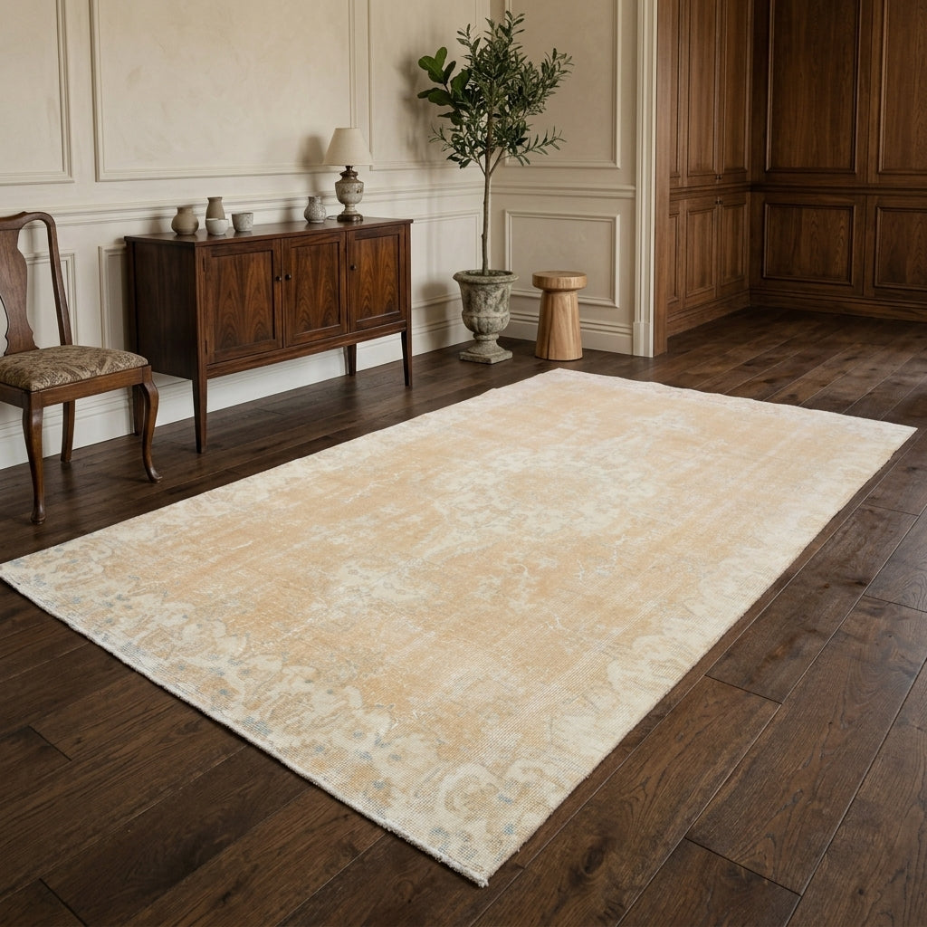 Oriental pattern on the Ruyayar vintage area rug – handmade in Anatolia, Turkey