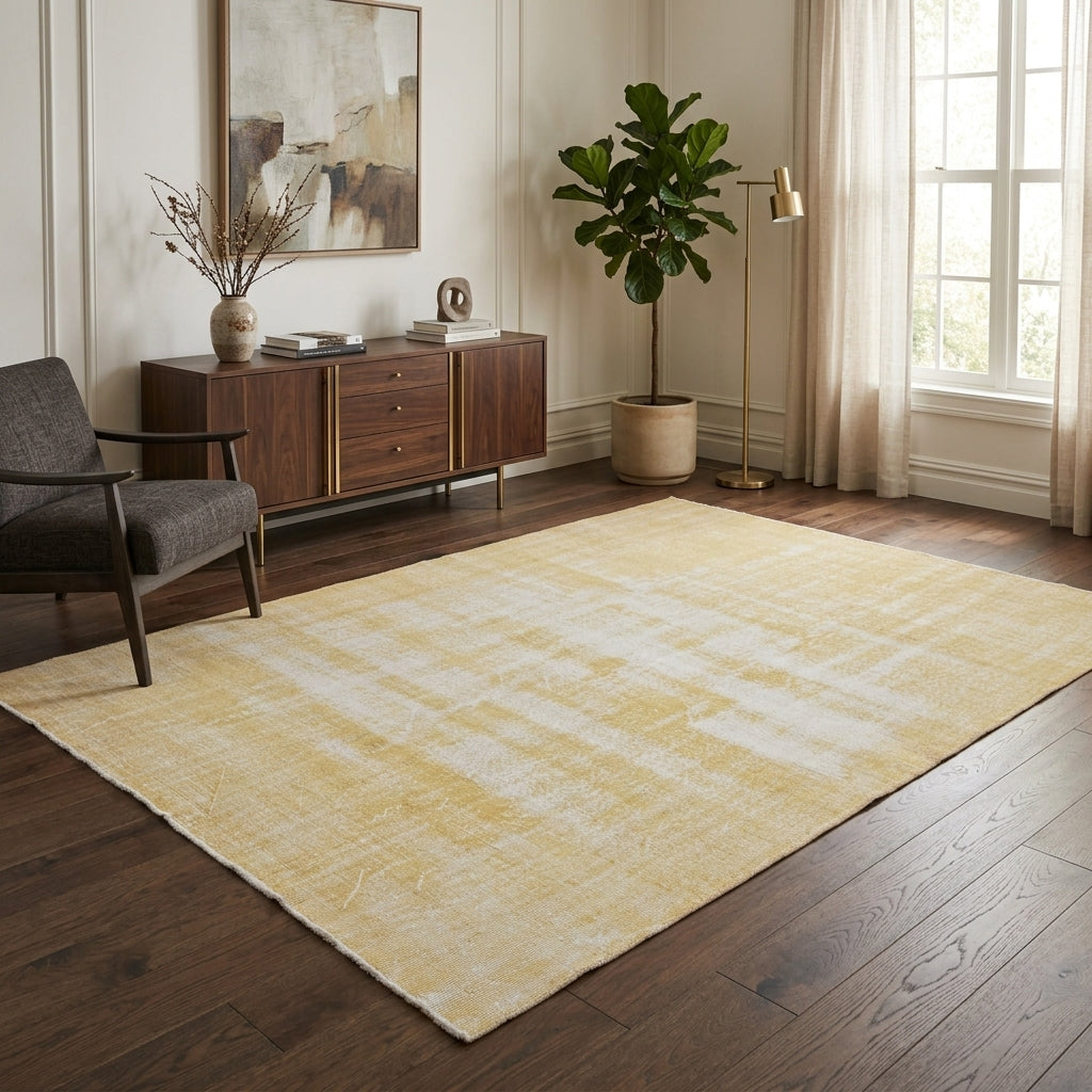 Solid pattern on the Isorhoe vintage area rug – handmade in Anatolia, Turkey