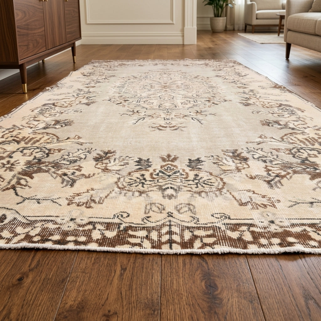Oriental pattern on the Delphiphile vintage area rug – handmade in Anatolia, Turkey